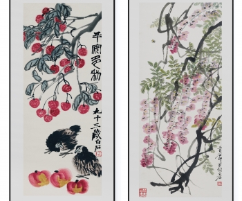中式传统花禽挂画组合-ID:358078966