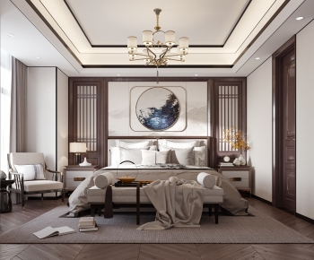 New Chinese Style Bedroom-ID:401947985