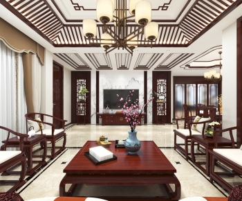 New Chinese Style A Living Room-ID:262578012
