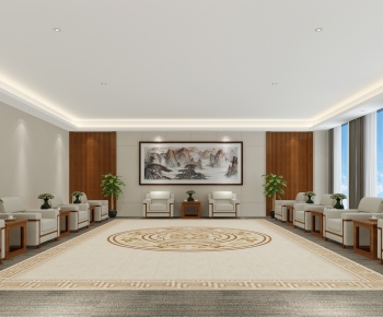 New Chinese Style Office Living Room-ID:119832045