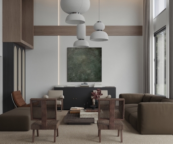 Modern Wabi-sabi Style A Living Room-ID:268749002