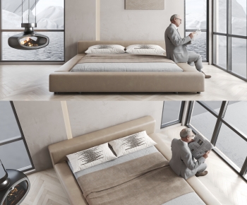 Modern Double Bed-ID:154676911