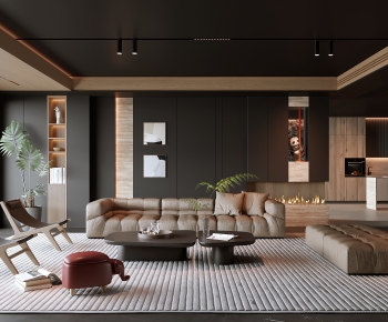 Modern A Living Room-ID:610615027