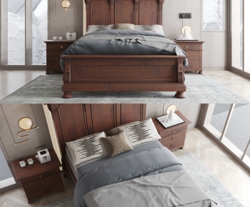 American Style Double Bed-ID:662035946