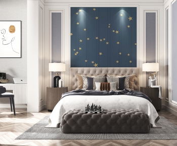 Simple European Style Bedroom-ID:856870893