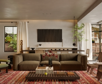 Wabi-sabi Style A Living Room-ID:817006116