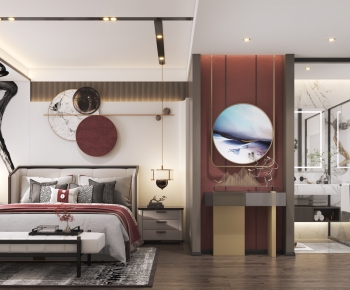 New Chinese Style Bedroom-ID:913028969