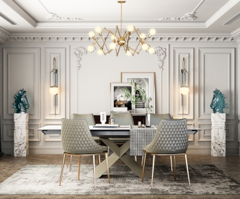 Simple European Style Dining Room-ID:256105902