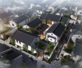 New Chinese Style Architectural Bird's-eye View Planning-ID:275346044