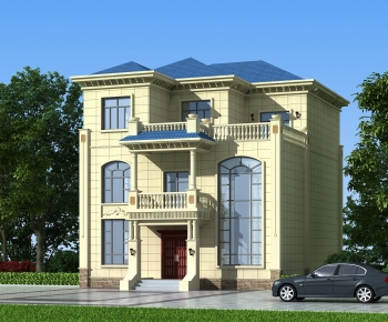 Simple European Style Villa Appearance-ID:565246117