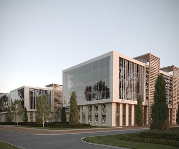 现代办公楼建筑外观3D模型