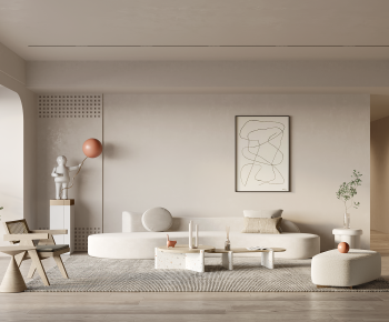 Modern Wabi-sabi Style A Living Room-ID:740818021