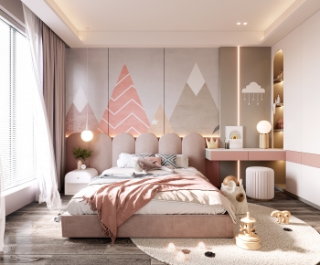 Modern Nordic Style Girl's Room Daughter's Room-ID:649290086