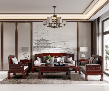 Chinese Style A Living Room-ID:203960901