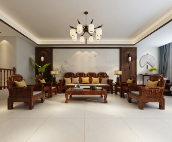 New Chinese Style A Living Room-ID:973200085