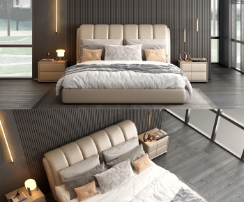 Modern Double Bed-ID:465130096