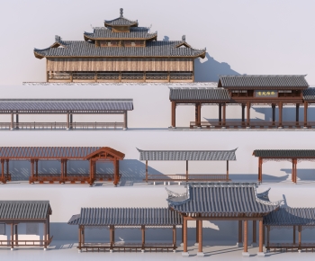 Chinese Style Ancient Architectural Buildings-ID:662045006