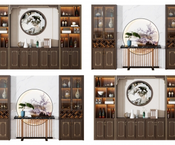 New Chinese Style Wine Cabinet-ID:804523941