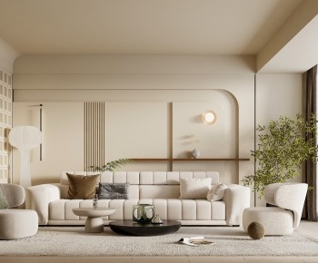 Modern Wabi-sabi Style A Living Room-ID:713545083