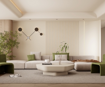 Modern Wabi-sabi Style A Living Room-ID:856667044