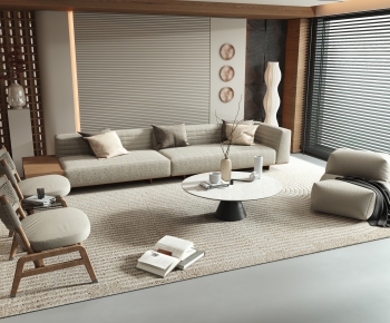 Modern Wabi-sabi Style Sofa Combination-ID:396944059