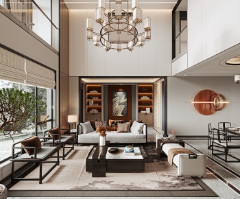 New Chinese Style A Living Room-ID:617034912