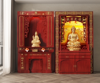中式佛龛，神龛，佛像-ID:648269894