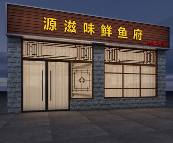 New Chinese Style Facade Element-ID:986807114