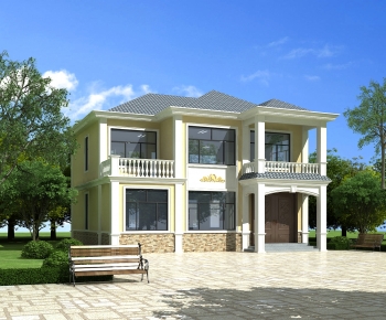 Simple European Style Villa Appearance-ID:336606036