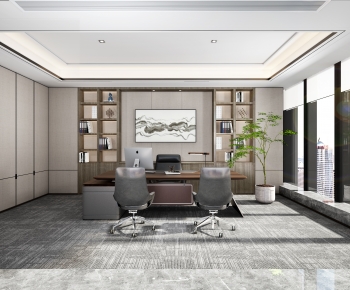New Chinese Style Manager's Office-ID:637609008