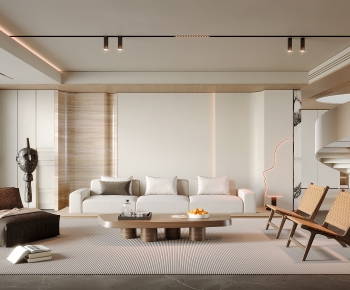 Modern Wabi-sabi Style A Living Room-ID:686414961