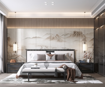 New Chinese Style Bedroom-ID:387229954