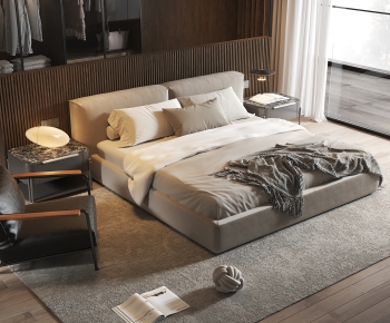 Modern Double Bed-ID:408063896