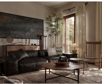 Wabi-sabi Style A Living Room-ID:483876948