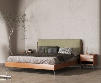 Nordic Style Double Bed-ID:744640115