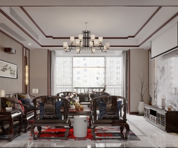 Chinese Style A Living Room-ID:855220082