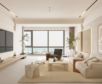 Wabi-sabi Style A Living Room-ID:370460037