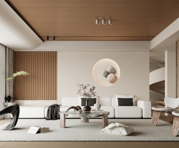 Modern Wabi-sabi Style A Living Room-ID:548394922