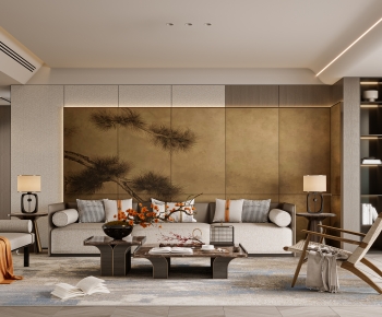 New Chinese Style A Living Room-ID:882817986
