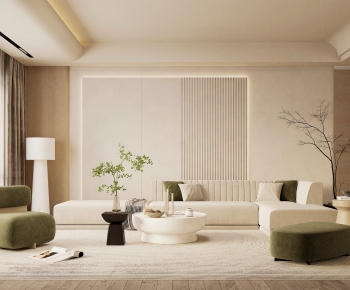 Modern Wabi-sabi Style A Living Room-ID:501472005