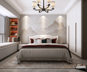 New Chinese Style Bedroom-ID:346410994