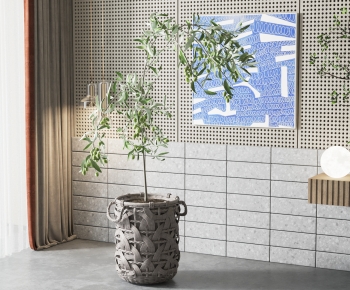Modern Potted Green Plant-ID:906014924