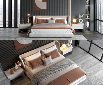 Modern Double Bed-ID:766762975