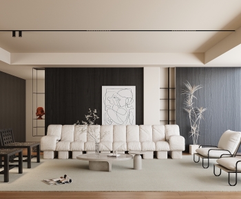 Modern Wabi-sabi Style A Living Room-ID:178729068