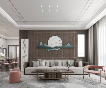 New Chinese Style A Living Room-ID:149275066