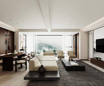 New Chinese Style A Living Room-ID:595875986