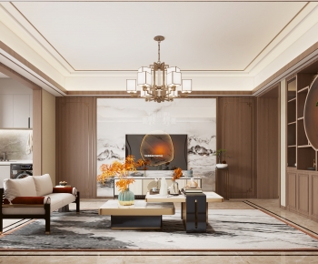 New Chinese Style A Living Room-ID:160418997
