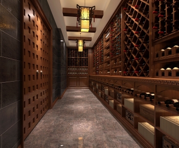 Chinese Style Wine Cellar/Wine Tasting Room-ID:288907055