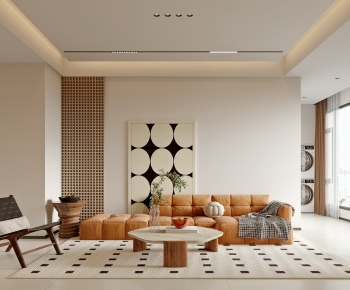 Modern Wabi-sabi Style A Living Room-ID:645674949