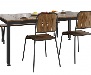 Industrial Style Dining Table And Chairs-ID:748116974